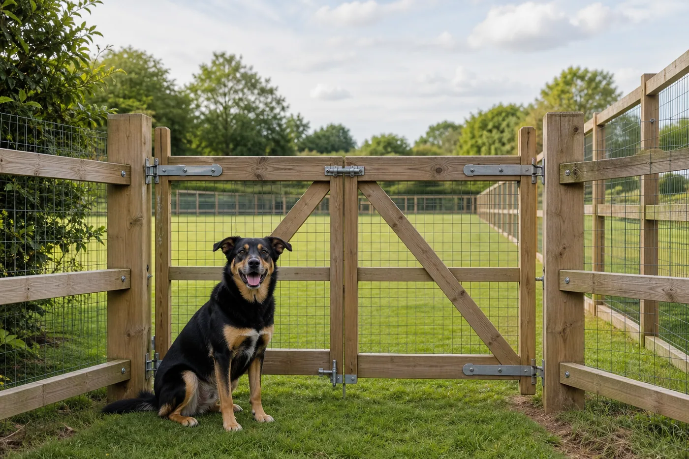 The entrance to a private dog exercise field
